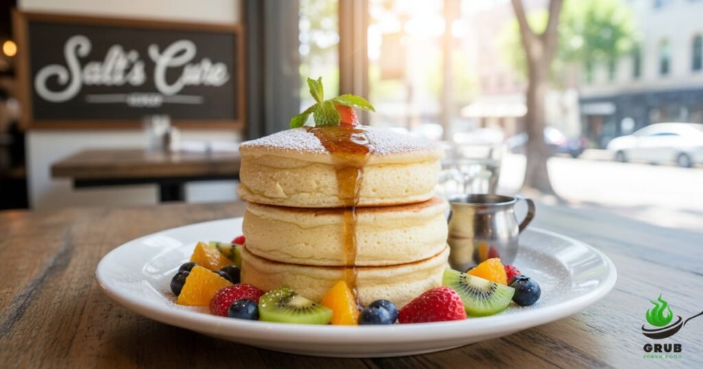 Japanese pancakes with fruits at Breakfast by Salt’s Cure, West Village NYC.