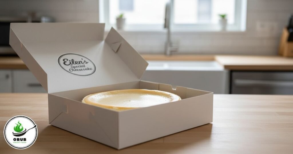 Eileen’s cheesecake packed in a delivery box for shipping.