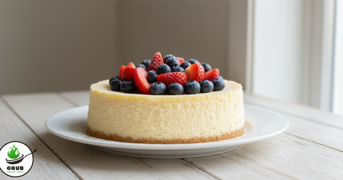 Eileen’s Special New York cheesecake with strawberries and blueberries.
