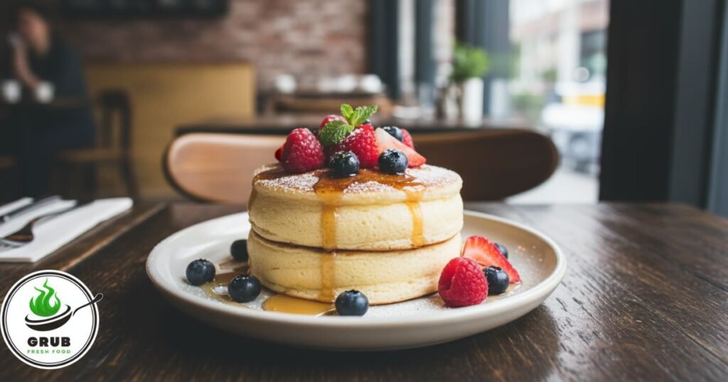 Japanese pancakes with toppings at Leo, Williamsburg NYC.