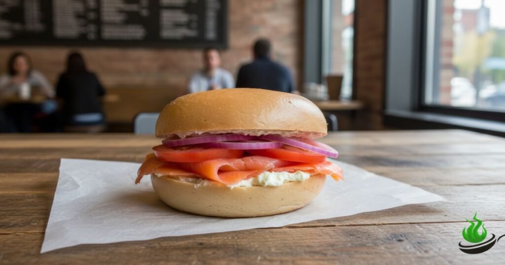 Smoked salmon bagel sandwich from Tompkins Square Bagels NYC.