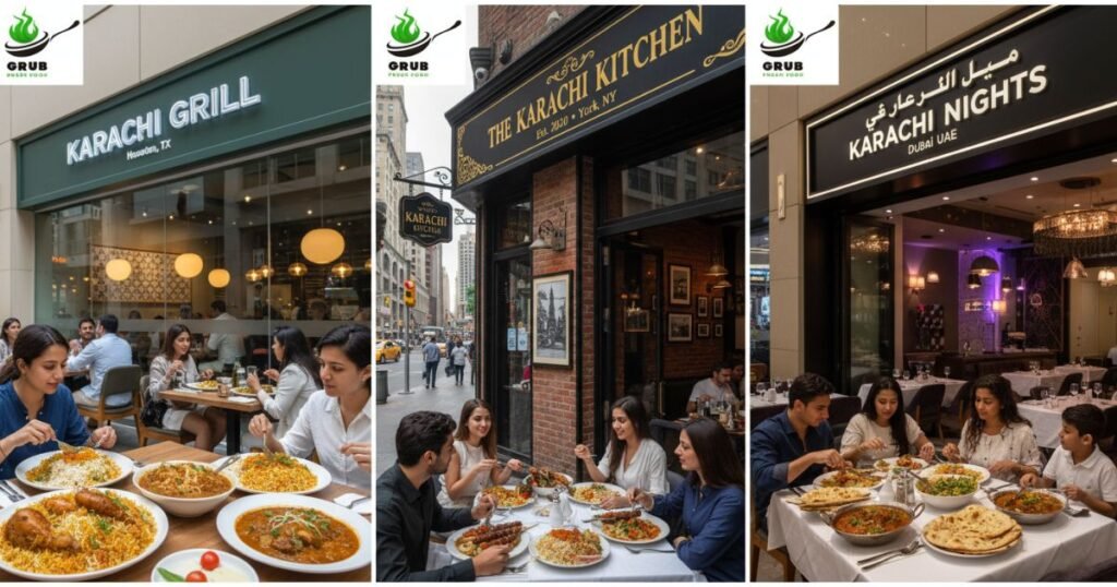 Karachi restaurants abroad serving authentic Pakistani food in cities like Houston and New York.
